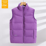 Plus Size Down Vest Stand Collar Waistcoat