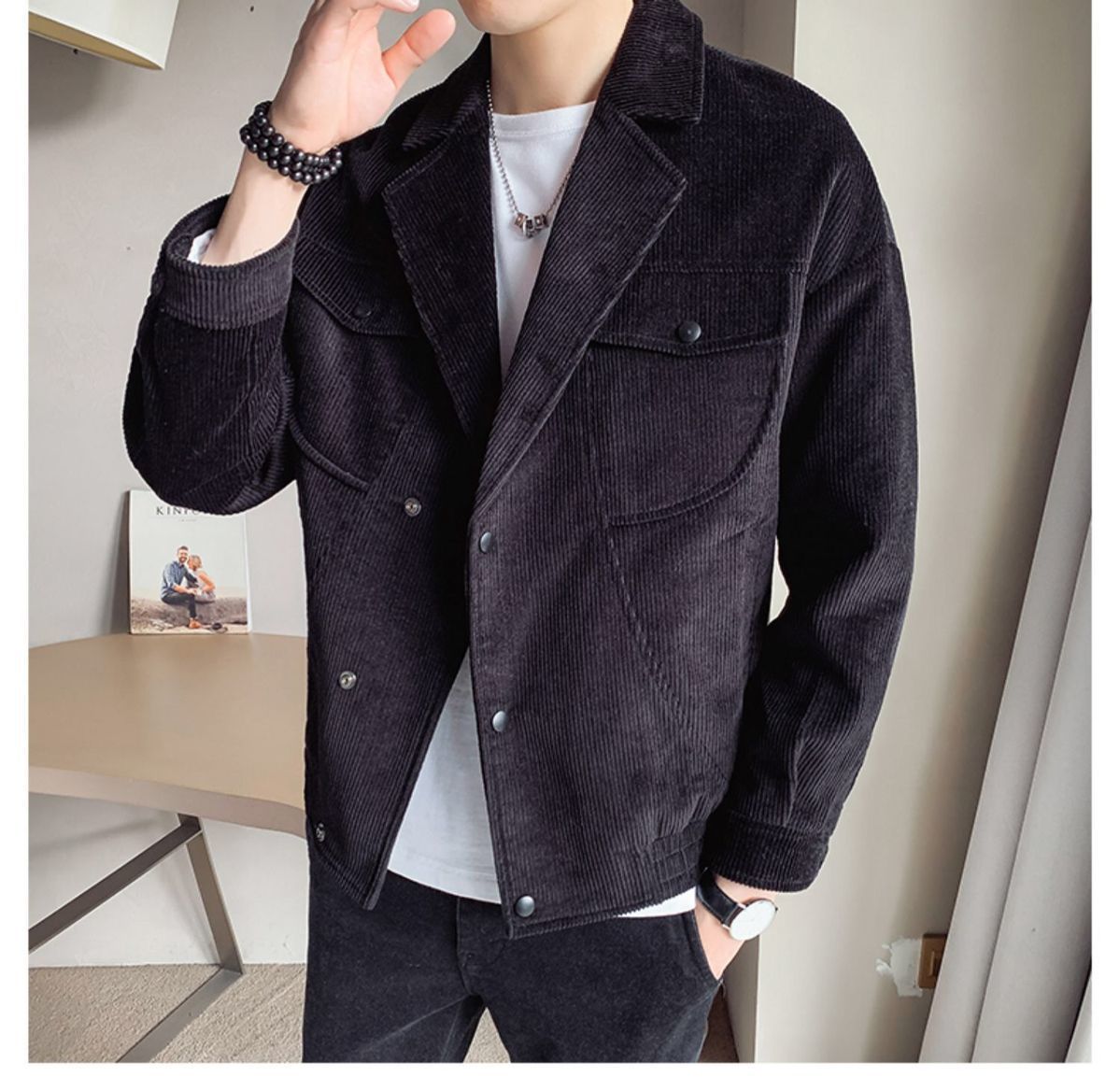 Corduroy Jacket Men's Spring And Autumn Jackets - Minihomy