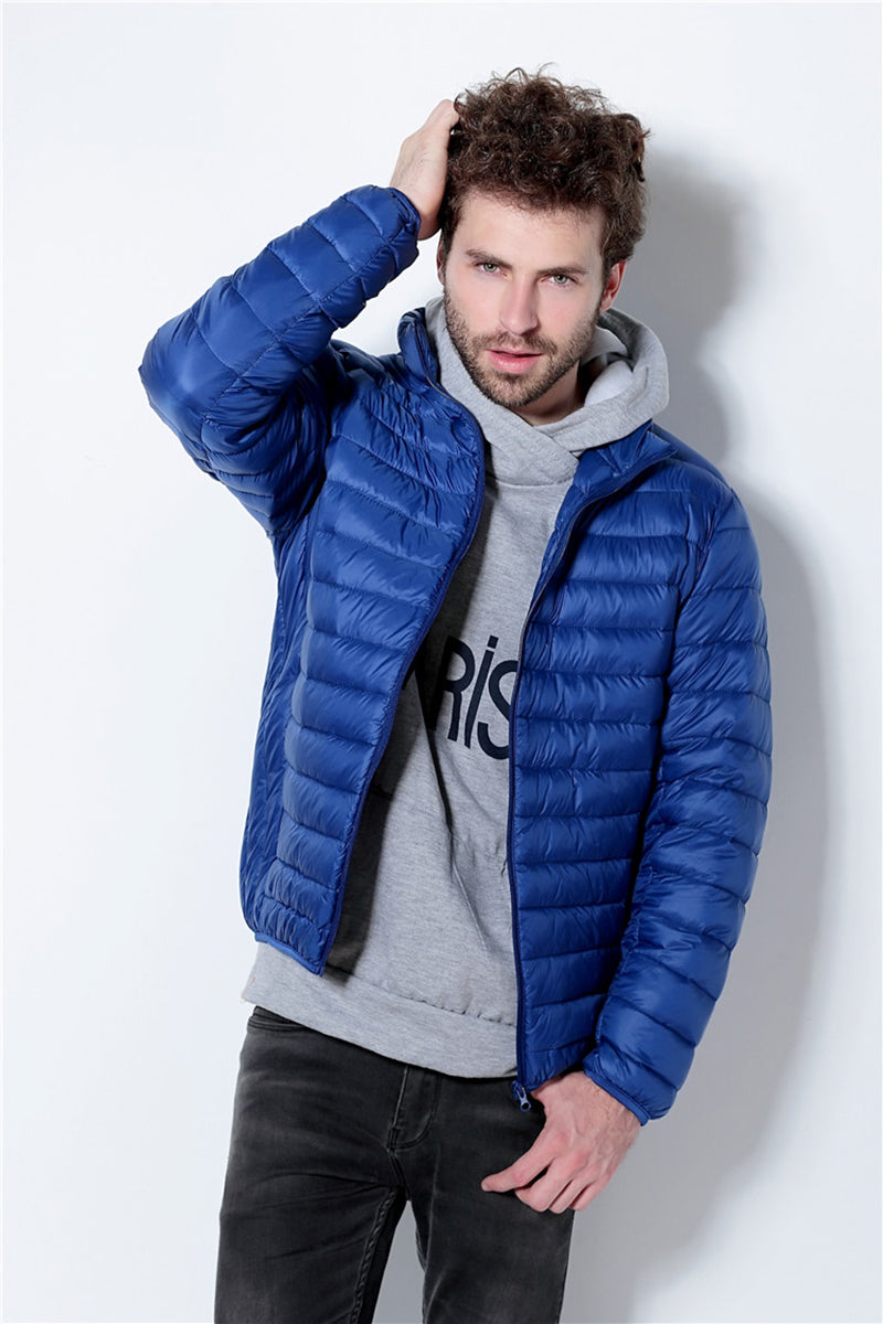 Lightweight Down Jacket Hooded Men Short - Minihomy