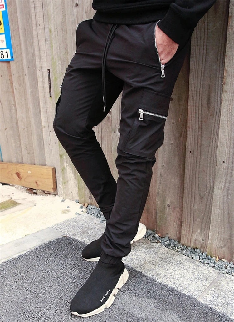 Men's zipper multi-pocket trousers - Minihomy