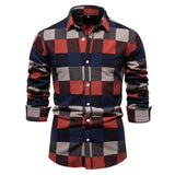 Men's Plaid Long Sleeve Shirt Top