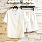 Chinese Style Two-piece Suit Summer New Stand Collar Retro Short Sleeve Suit