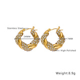 Simple And Light Luxury Zircon Ear Studs