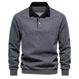 Men's Casual Versatile Long Sleeves Polo Collar Sweater