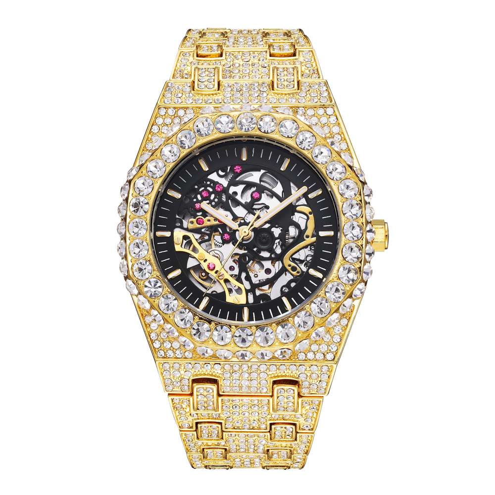 Full Diamond Hip Hop Party Automatic Hollowing Mechanical Watch - Minihomy