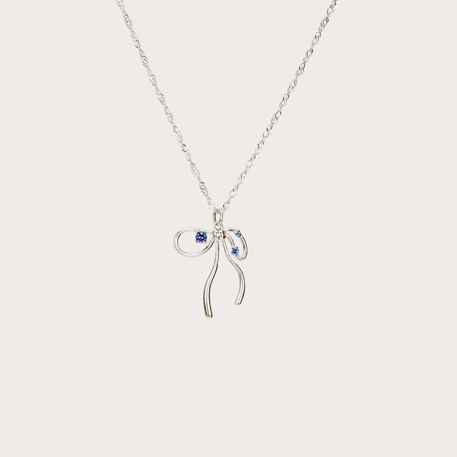 Niche Bone Chain Bow Zircon Sweet Necklace Copper-plated Gold