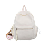Women's Japanese Style Solid Color Raw Backpack - Cute And Lightweight Travel