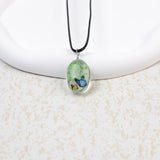 Glass Time Stone Butterfly Lace Flower Necklace