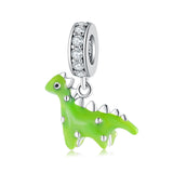 Dinosaur Little Duck Animal Pendant Beaded S925 Sterling Silver