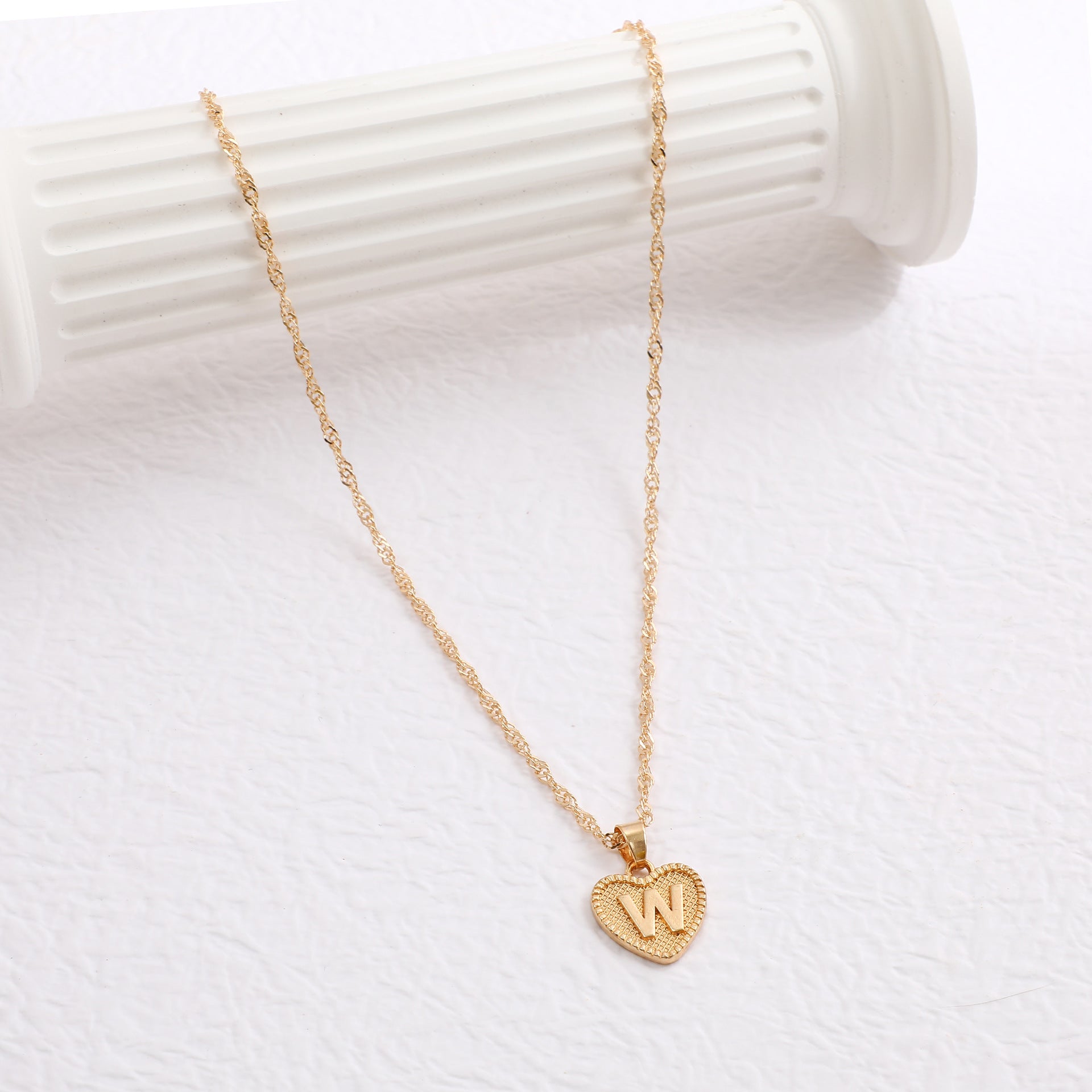 Creative Simple Women's Peach Heart Letter Necklace Love Pendant