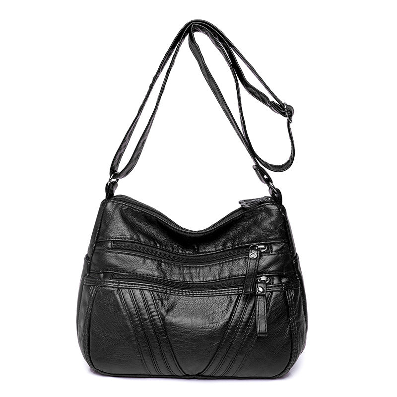 Women's Casual Crossbody Soft Leather Multi-pocket Shoulder Bag