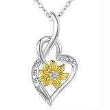 Sunflower Heart-shaped Small Pendant