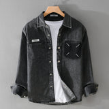 Men's Retro Denim Long-sleeved Shirt: Vintage Style for Modern Men