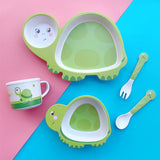 Bamboo Fiber Children's Tableware Set Cartoon Solid Food Bowl