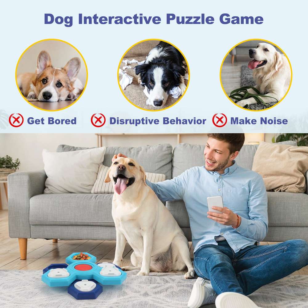 4-Layer Interactive Slow Feeder Dog Bowl - Non-Slip Puzzle for Slow Eating - Minihomy