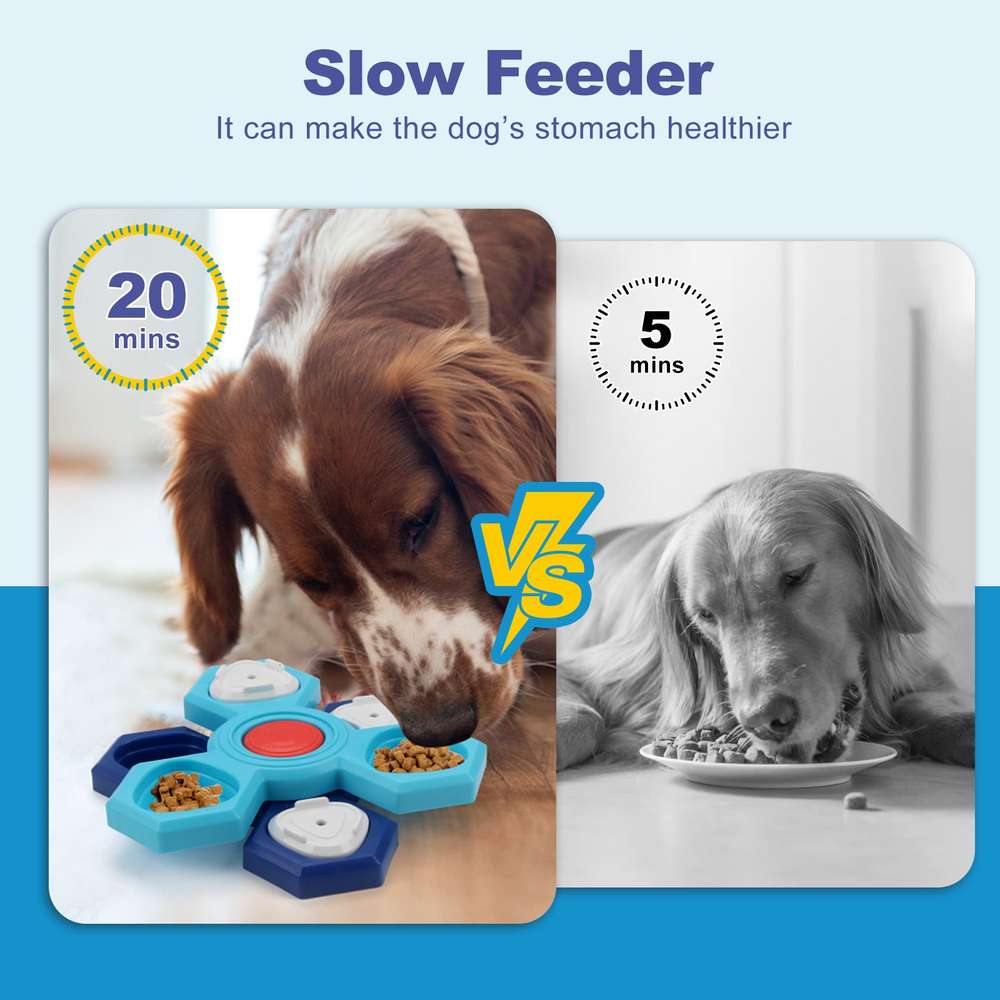 4-Layer Interactive Slow Feeder Dog Bowl - Non-Slip Puzzle for Slow Eating - Minihomy