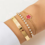 Hip Hop Punk Rhinestone Chain Parthenocissus Grass Bracelet