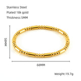 Fashion Bamboo Titanium Steel Bracelet Three Beads