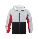 Men's Casual Polo Collar Contrast Color Double-layer Hooded Jacket