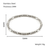 Fashion Bamboo Titanium Steel Bracelet Three Beads