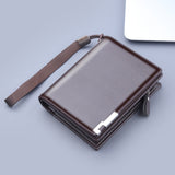 Men's Zipper Wallet with Large Capacity Three-Fold Design