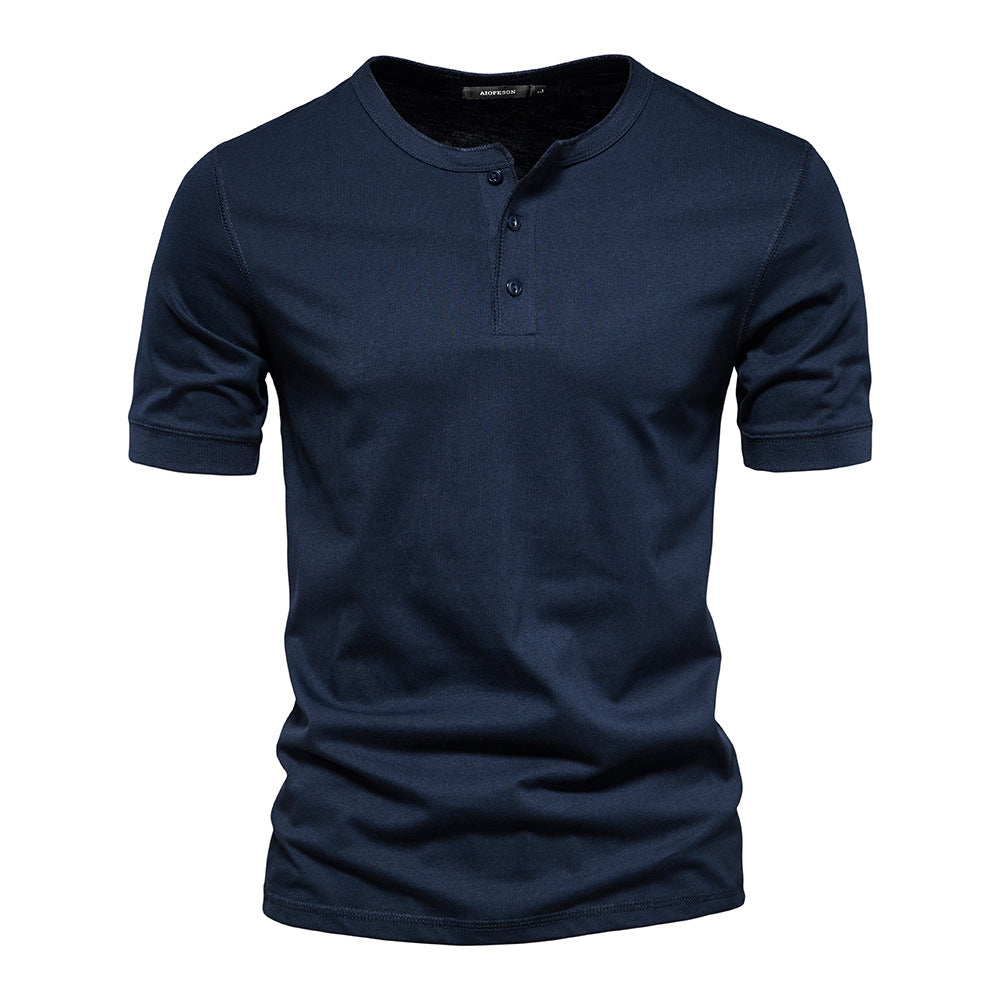 Men's Solid Color Slim Round Neck Short Sleeve T-shirt