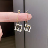 New Fashion Square Earrings Special-interest Design Inlaid Zircon Women: Elevate Your Style