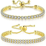 Bracelet White Suit Zircon Tennis Pull - Minihomy