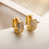 Real Gold Zircon Copper Plated Mini Earring for Women