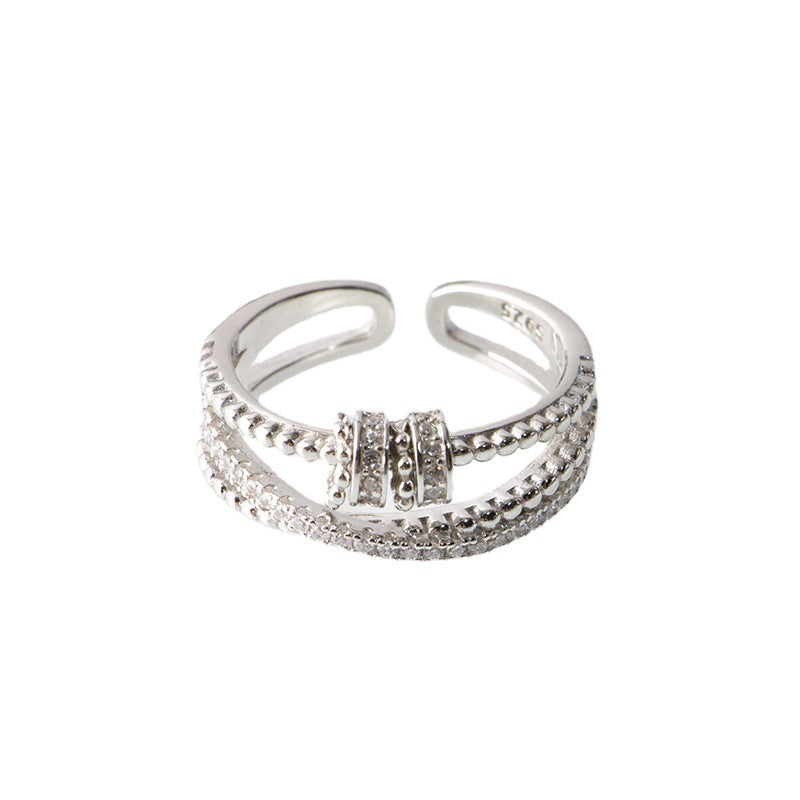 S925 Sterling Silver Ring Female Rotating Fashion Ring