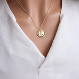 Gold English Letter Round Necklace: Add a Splash of Color to Your Style! - Minihomy