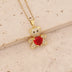 Copper Micro Inlaid Zircon Bear Love Gem Necklace - Minihomy