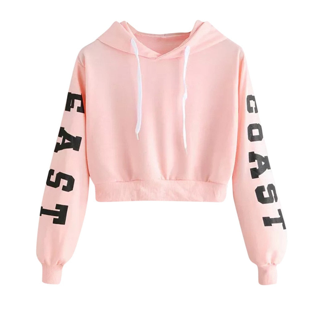 Crop pullover top sweatshirt women