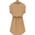 Casual Summer Style Dress Women Casual V-neck Short-Sleeved Shirt Loose Chiffon Mini Dress with Belt - Minihomy