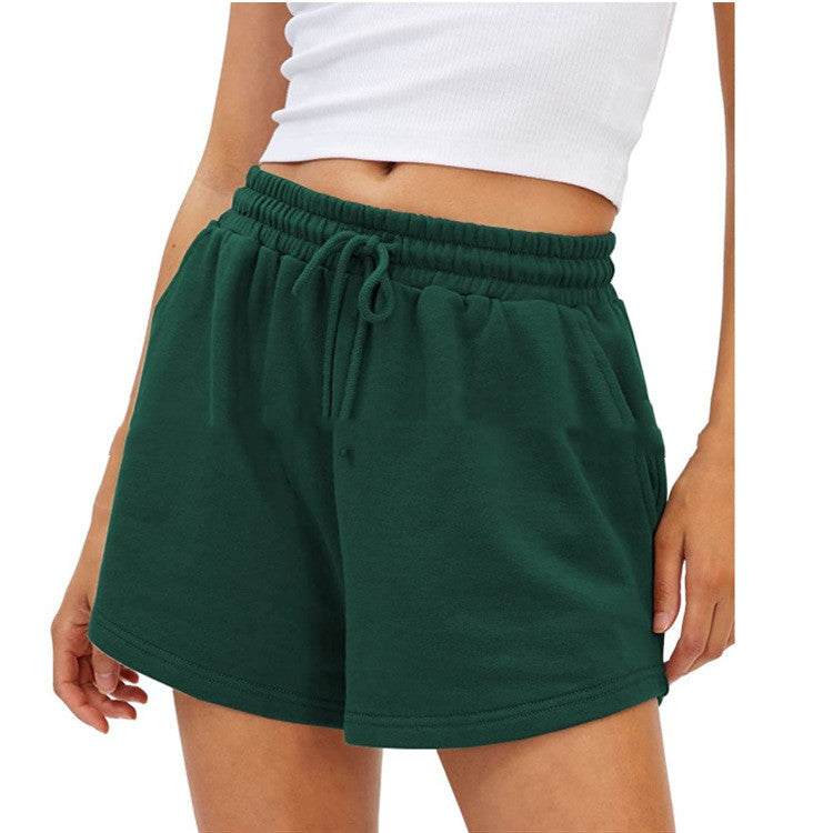 Women's Casual Exercise Elastic Running High Waist Shorts