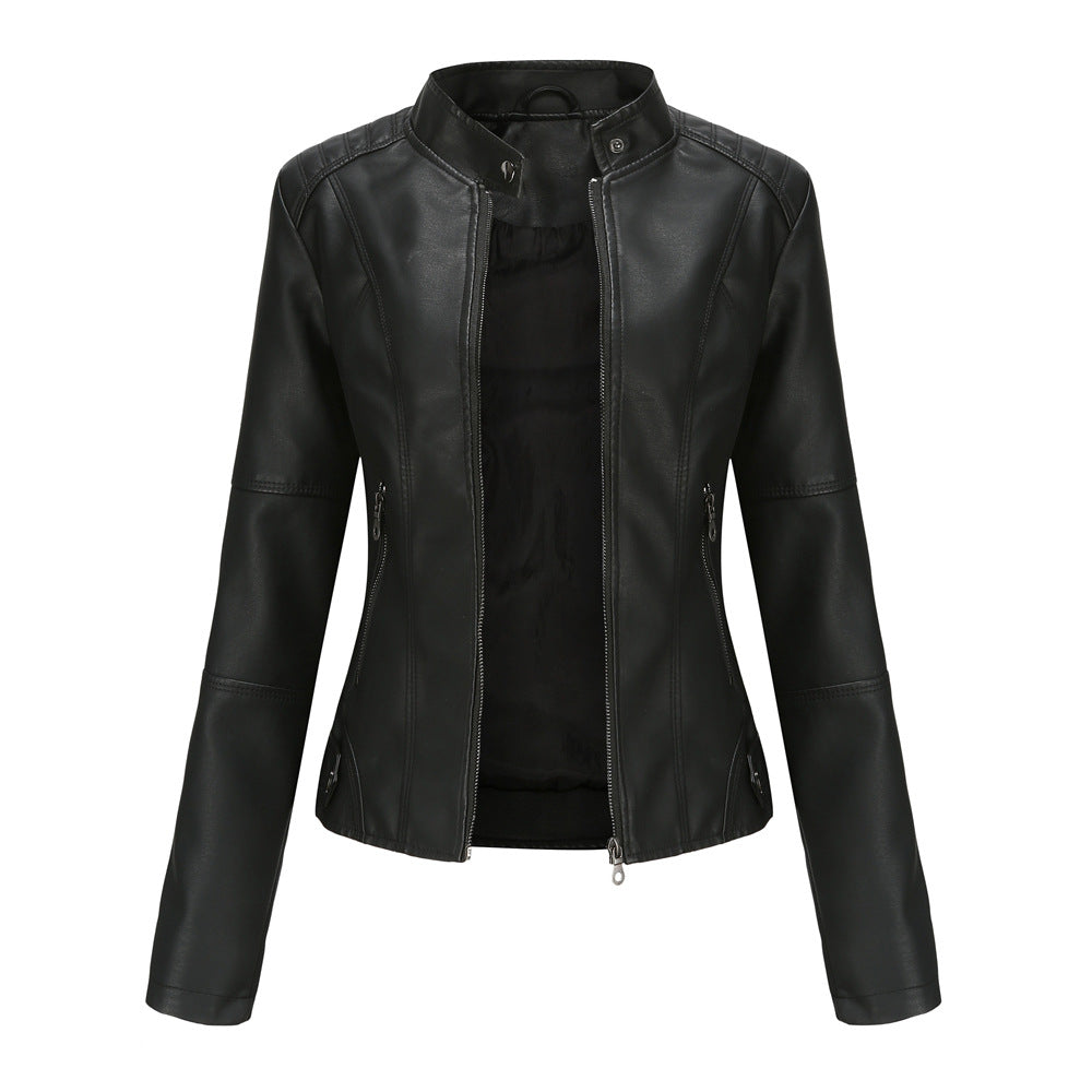 Biker Oversized Stand Collar Jacket