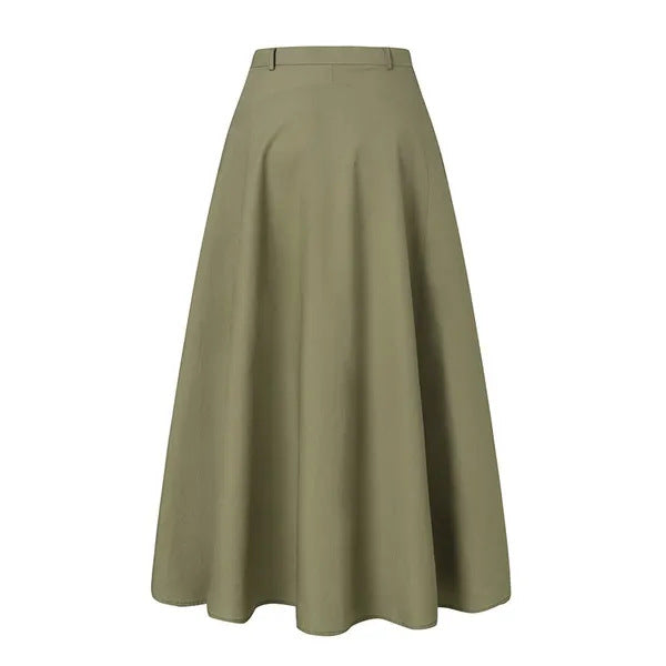 Ladies All-match Tutu A- Line Skirt High Waist Slimming Plus Size Long Dress