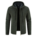 Hooded Sweater Fleece-lined Velvet-added Thickness Fleece-lined Warm Cardigan Coat