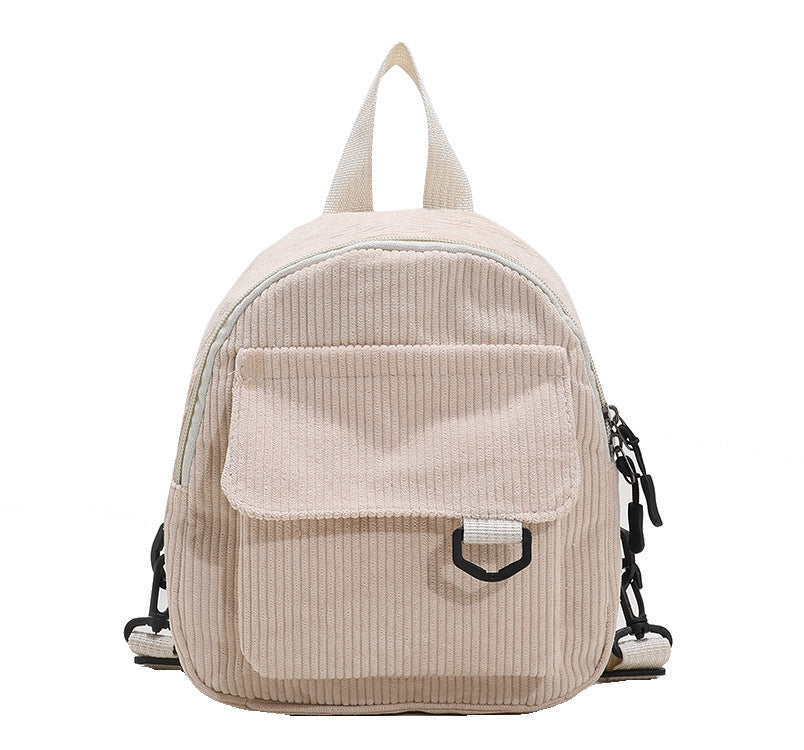 Small Corduroy Backpack Fashion Primary And Secondary Campus Bag Girls Schoolbags