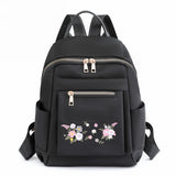 Leisure Embroidery Women's Backpack - Lightweight Nylon