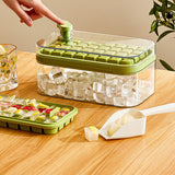 One-Button Press Type Ice Mold Box - Ice Cube Maker with Storage Box and Lid