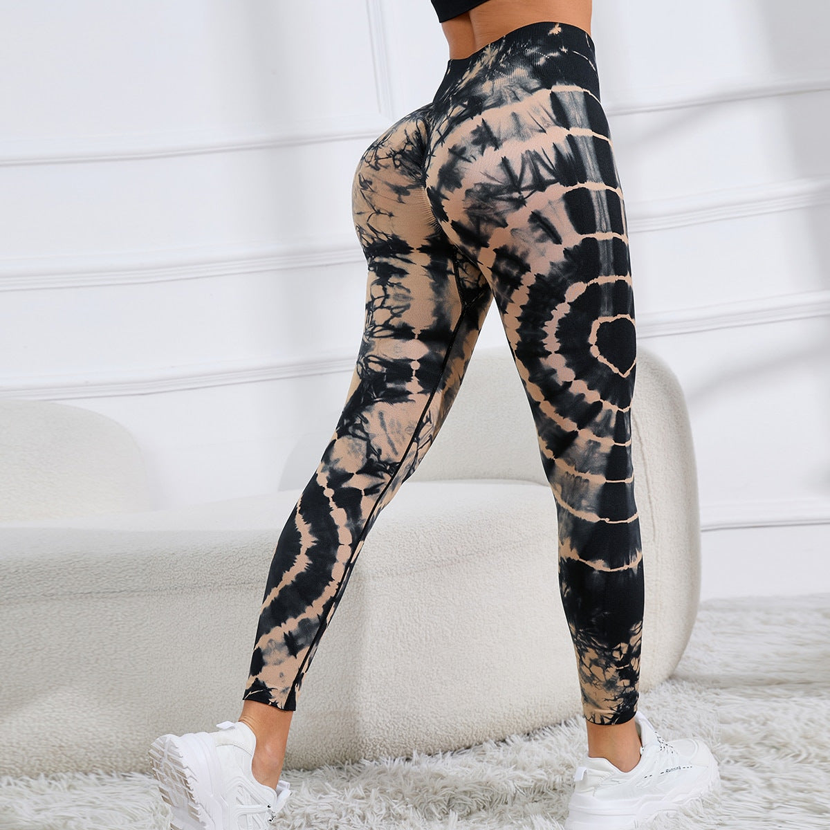 Tie Dye Printed Yoga Pants Women Seamless High Waist Hip Lifting Fitness Running Sports Leggings