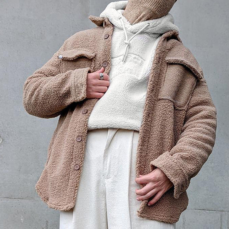 Jackets Men Winter Solid Fleece Coats