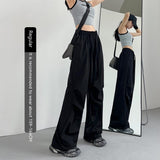 American Straight Pants High Waist Casual Wide Leg Quick-Drying Track Pants