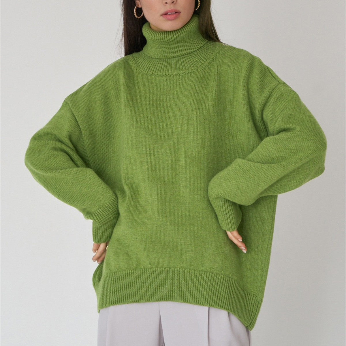 Women's All-match Solid Color Turtleneck Sweater