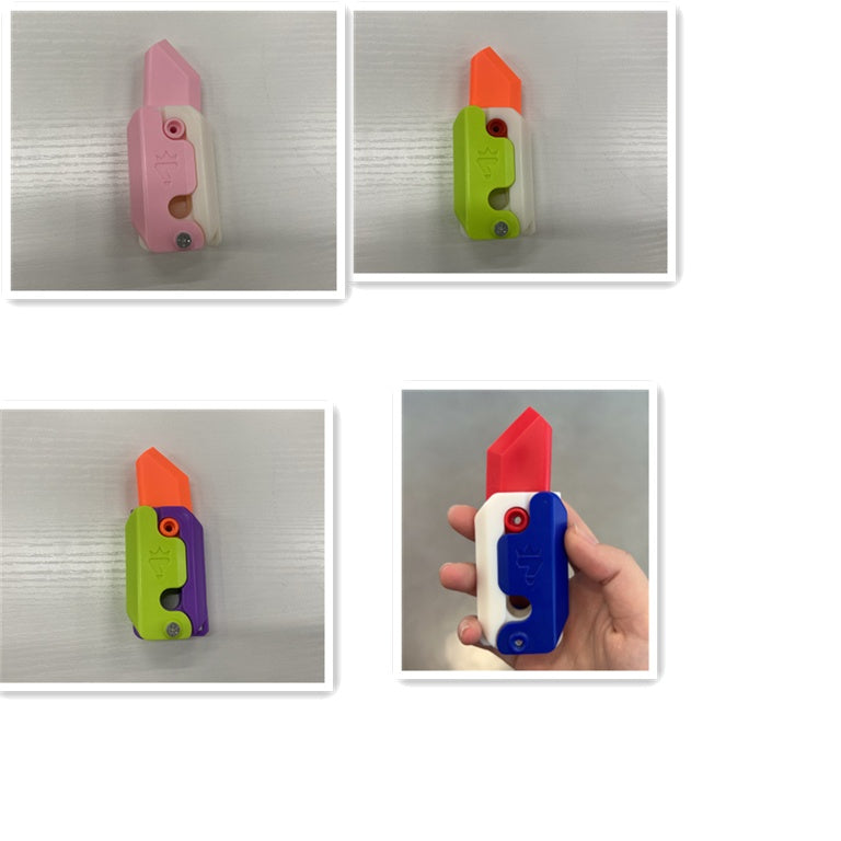 Mini 3D Printed Radish Knife Keychain - Kids Gift & Decompression Toy