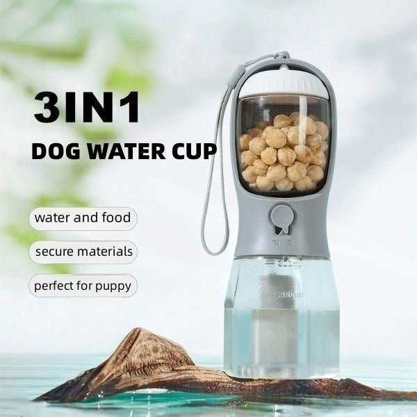 Drinking Food Garbage Bag Three-in-one Portable Small Multi-functional Pet Cups