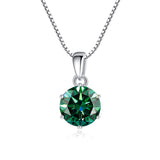 925 Silver Inlaid Round Moissanite Necklace - Minihomy