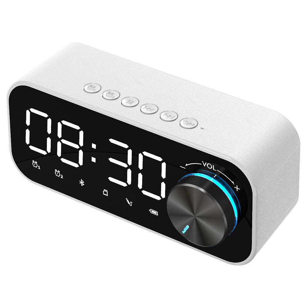 Bluetooth Alarm Clock Speaker Digital Display Alarm Clock LED Wireless Subwoofer Music Player Table Clock Home Decor - Minihomy