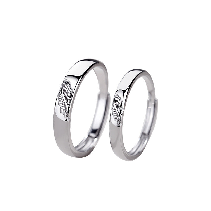 Couple Rings For Men And Women A Pair Of Creative Design Leaves Pair Rings - Minihomy